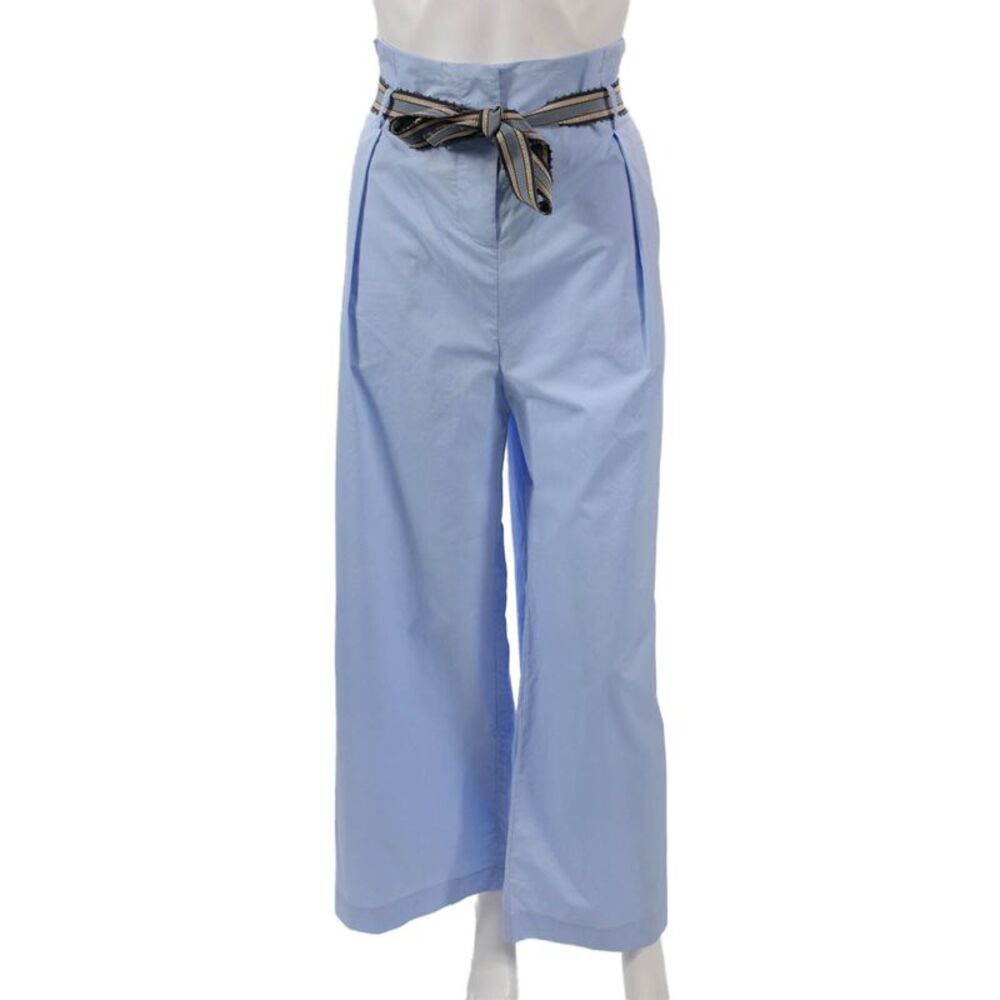 Maliparmi Womens Paperbag Pants Blue Cotton Zip Size 46